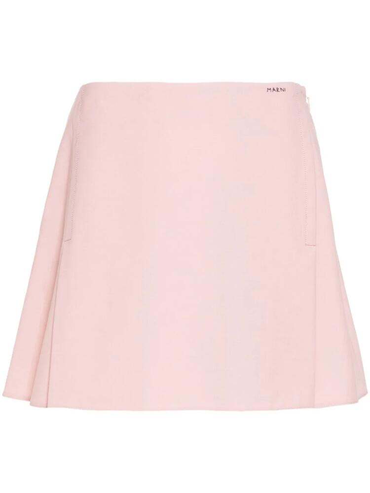 Marni embroidered-logo mini skirt - Pink Cover