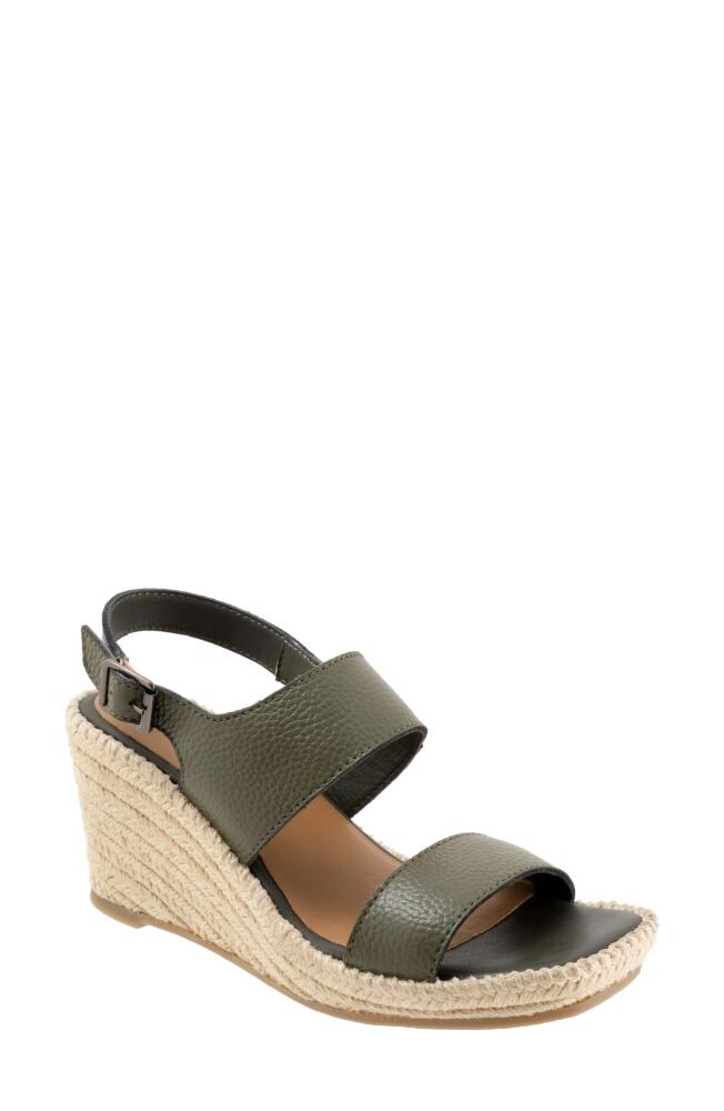 SoftWalk Hartley Slingback Espadrille Wedge Sandal in Dark Olive Cover