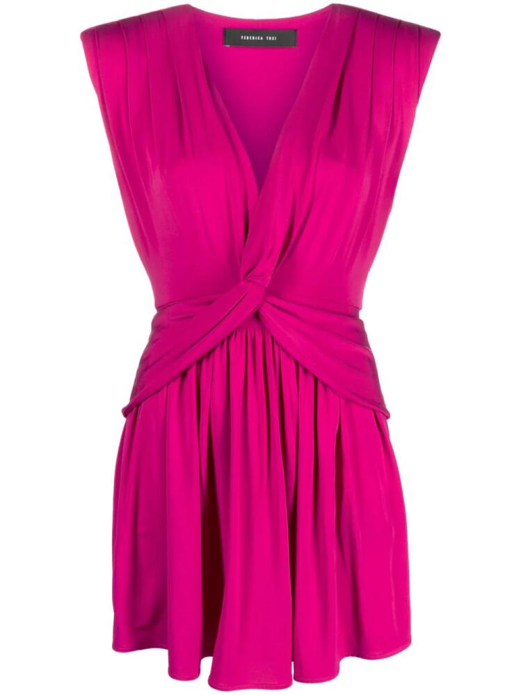 Federica Tosi knot-detail V-neck dress - Pink Cover