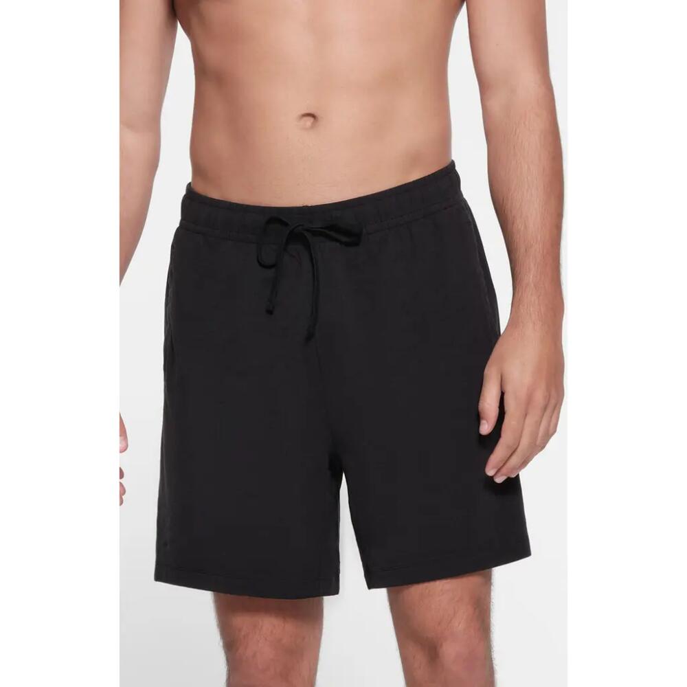 SKIMS Stretch Cotton Blend Jersey Lounge Shorts in Obsidian Cover