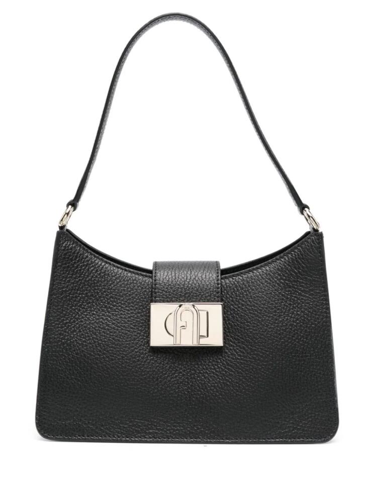 Furla logo-plaque leather shoulder bag - Black Cover