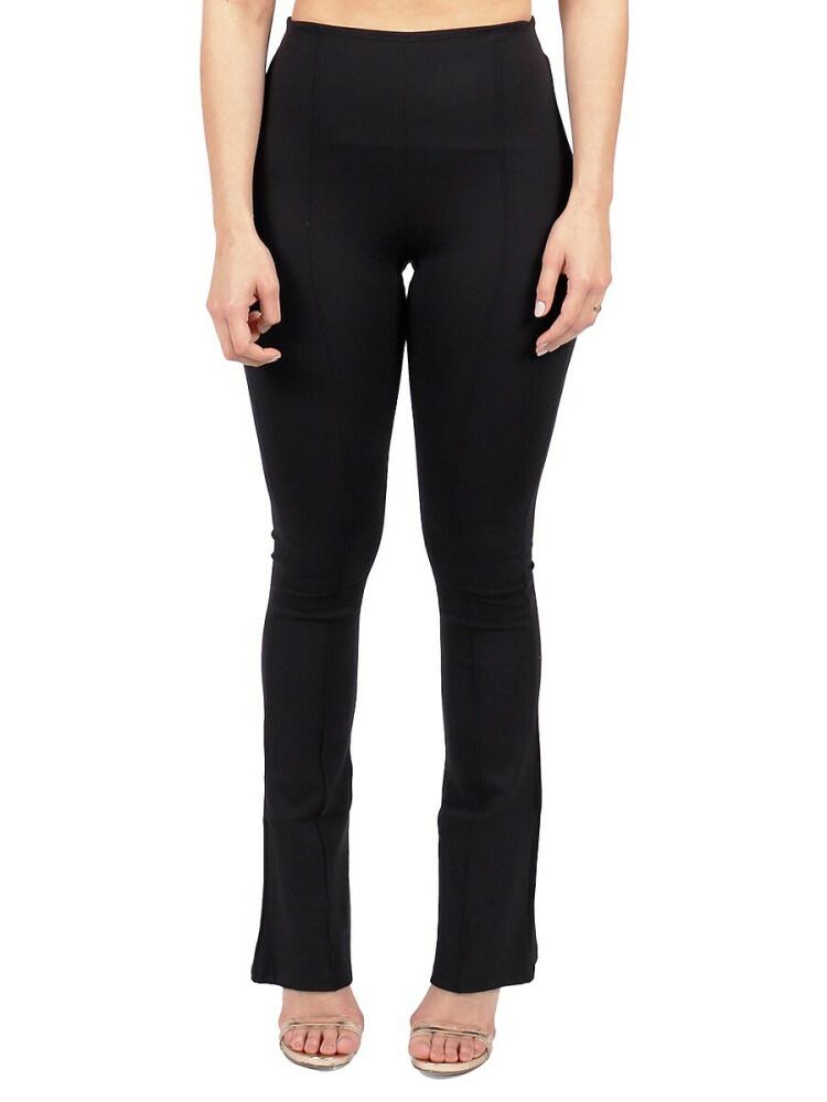 Rene Ruiz Collection Women's High Rise Flare Leggings - Black Cover