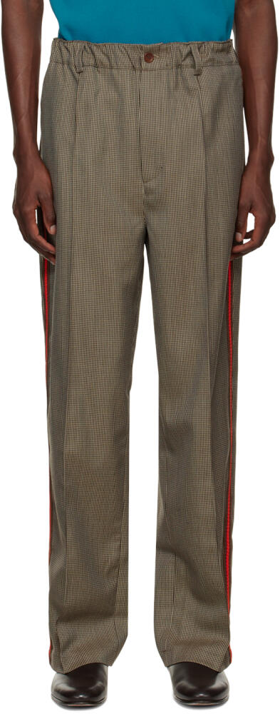 Wales Bonner Brown Wisdom Houndstooth Trousers Cover