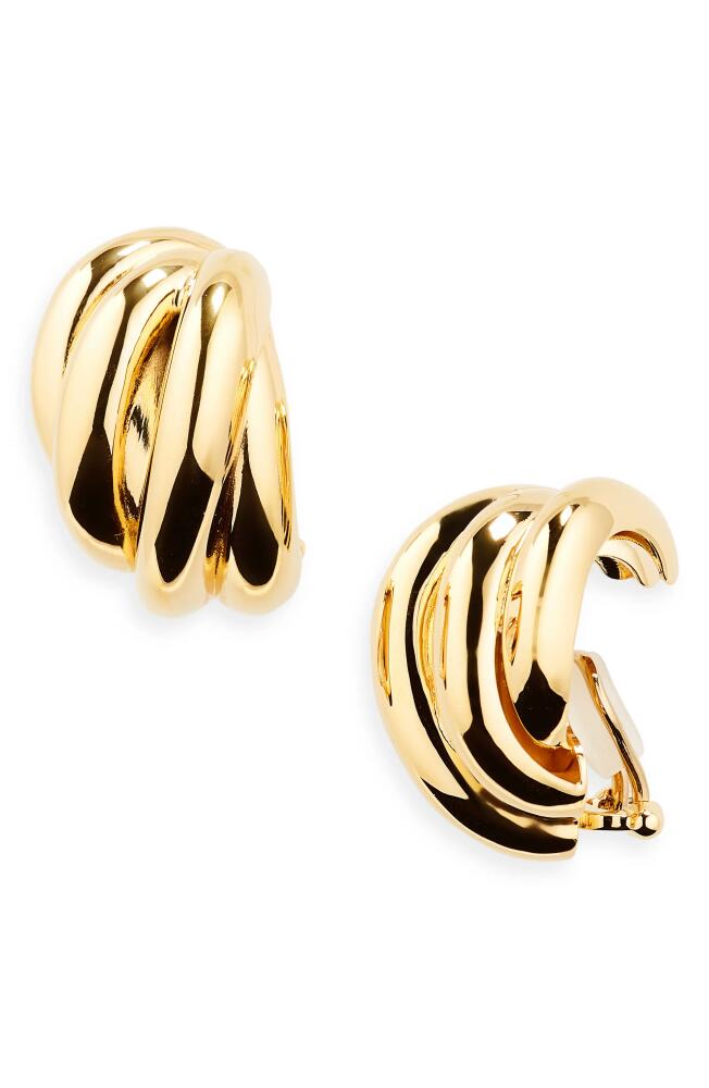 Balenciaga Saturne Clip-On Earrings in Shiny Gold Cover