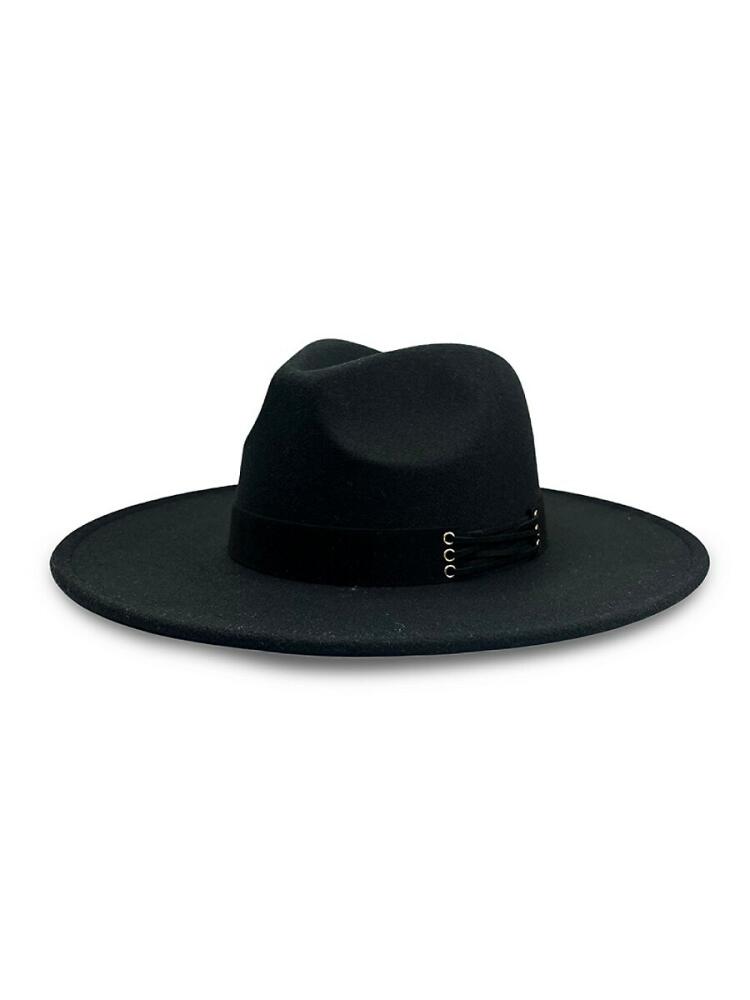 MARCUS ADLER Women's Wool Blend Panama Hat - Black Cover