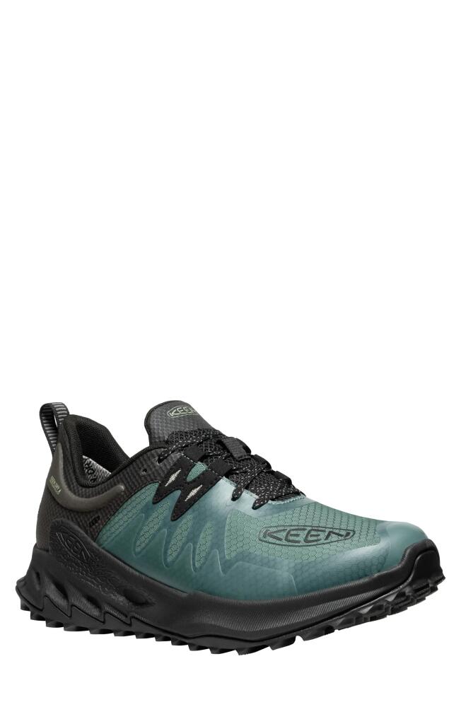 KEEN Zionic Waterproof Hiking Shoe in Dark Forest/Black Cover