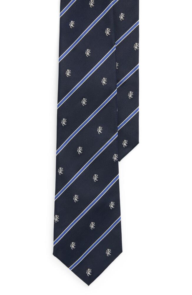 Ralph Lauren Purple Label Repp Club Stripe Silk Tie in Navy/Blue Cover