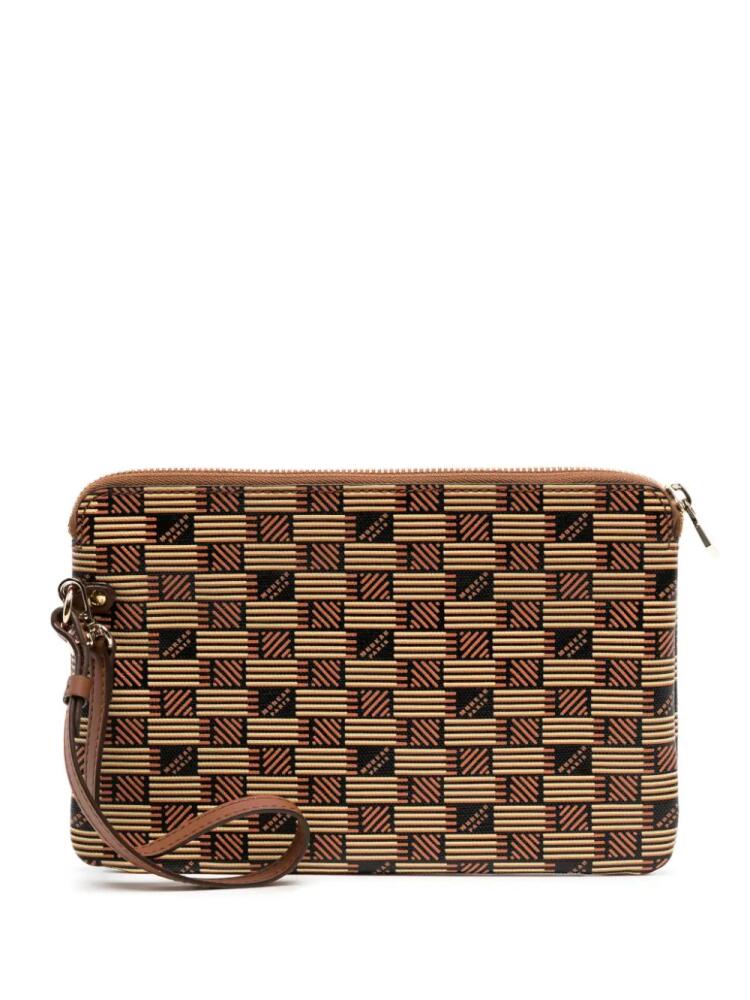 Moreau monogram-print leather clutch bag - Multicolour Cover