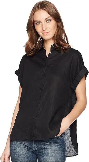 LAUREN Ralph Lauren Linen Dolman-Sleeve Shirt (Polo Black) Women's Clothing Cover