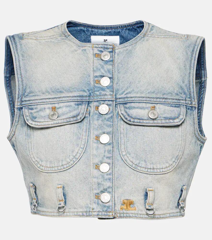 Courrèges Cropped denim vest Cover