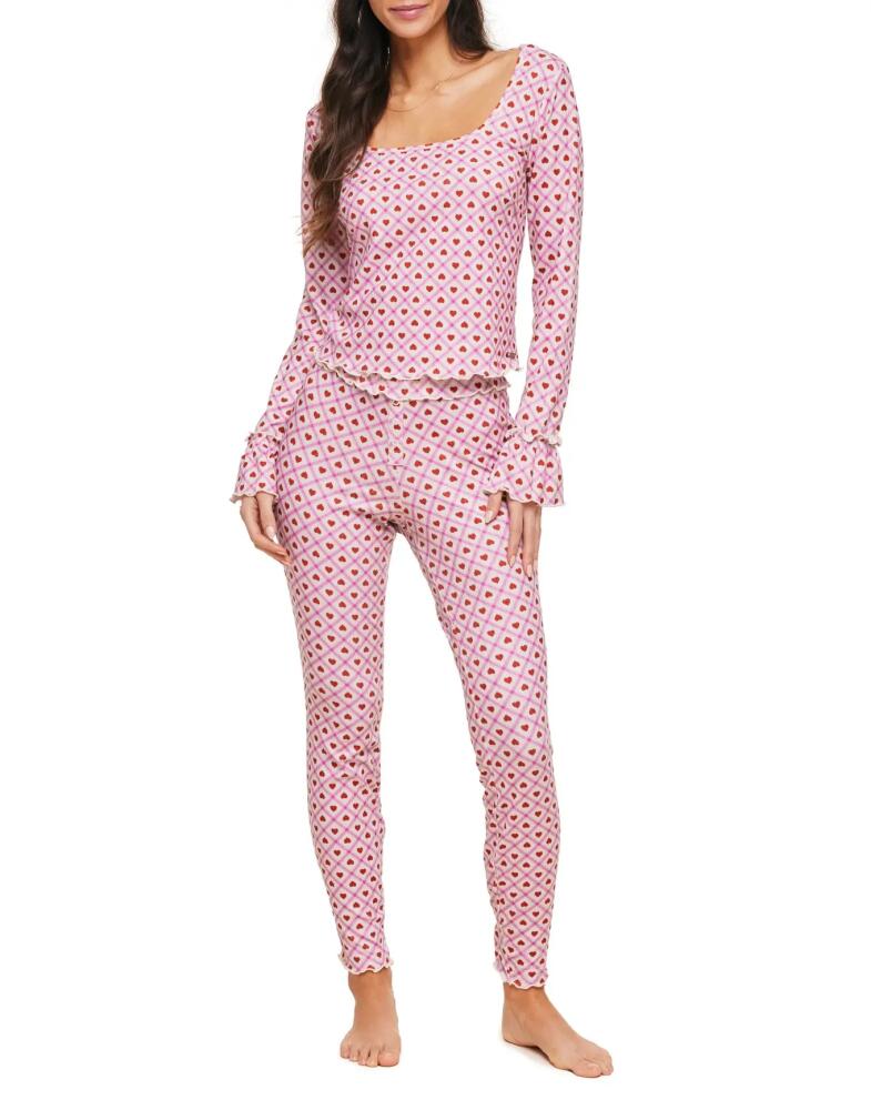 Adore Me Audra Pajama Long Sleeve Top & Legging Set in Novelty Pink Cover