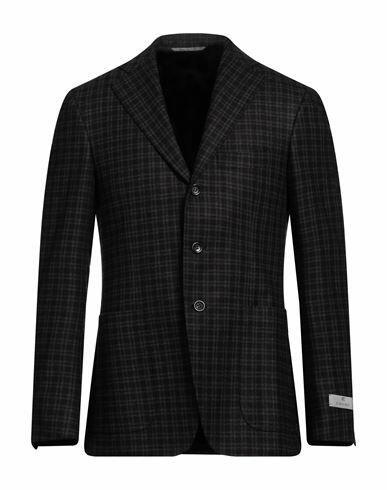 Canali Man Blazer Dark brown Wool, Cashmere Cover