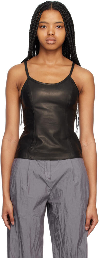 OUR LEGACY Black Zip Leather Camisole Cover