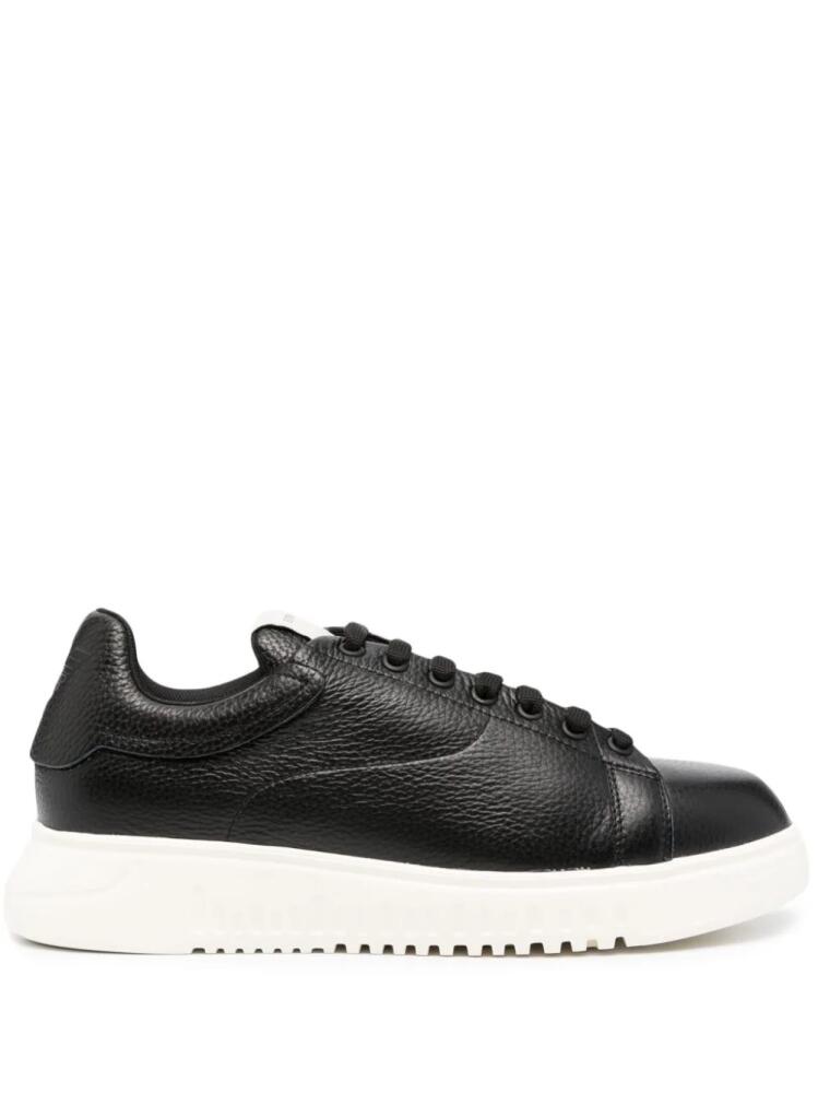 Emporio Armani Tumbled leather sneakers - Black Cover