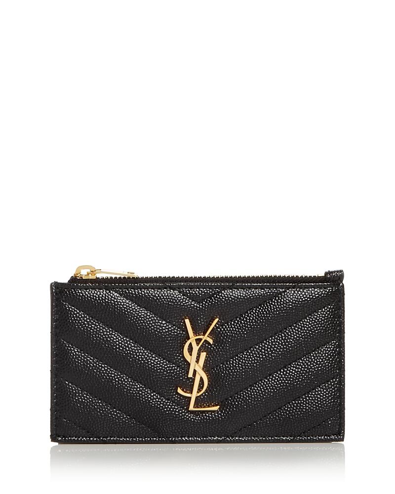 Saint Laurent Cassandre Matelasse Fragments Zipped Card Case Cover