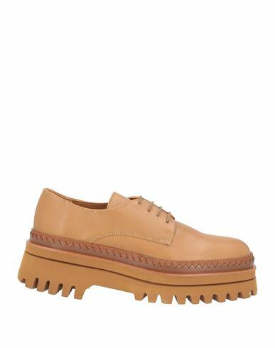 Elvio Zanon Woman Lace-up shoes Camel Calfskin Cover