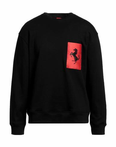 Ferrari Man Sweatshirt Black Cotton, Polyamide Cover