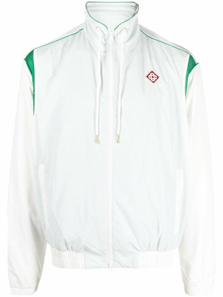 Casablanca perforated panelled track jacket - White Cover