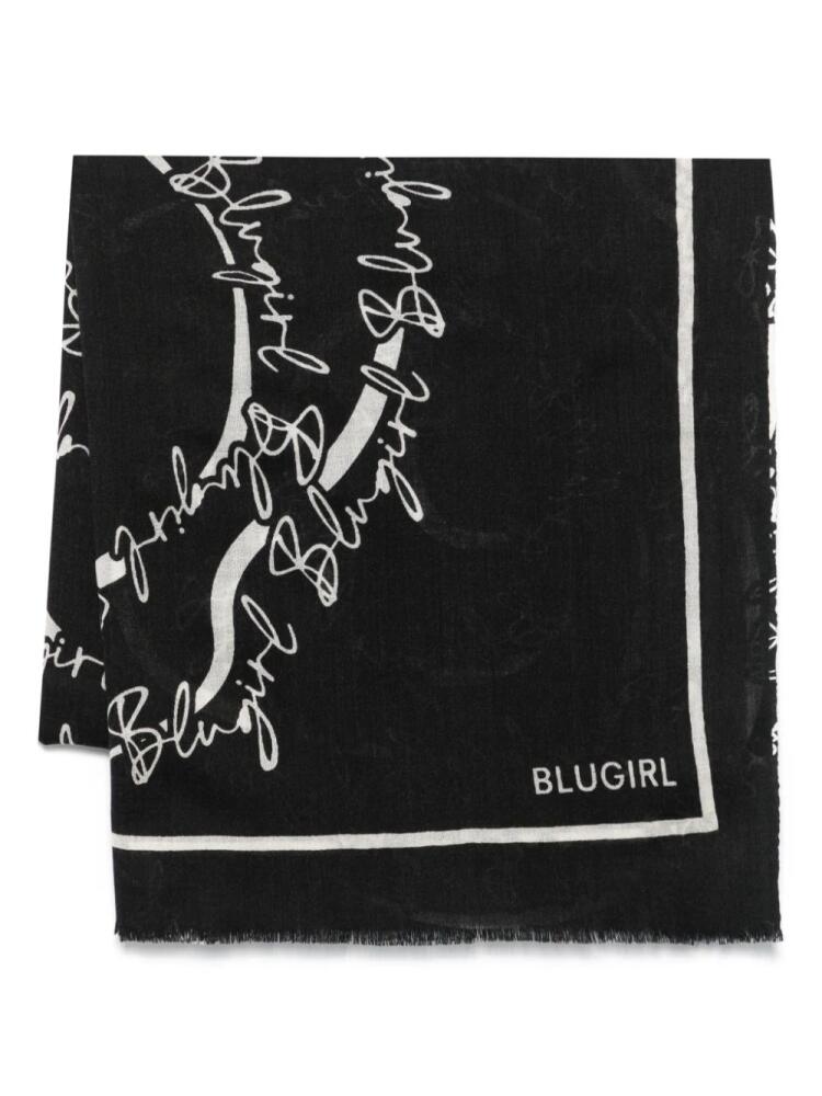 Blugirl logo-print scarf - Black Cover