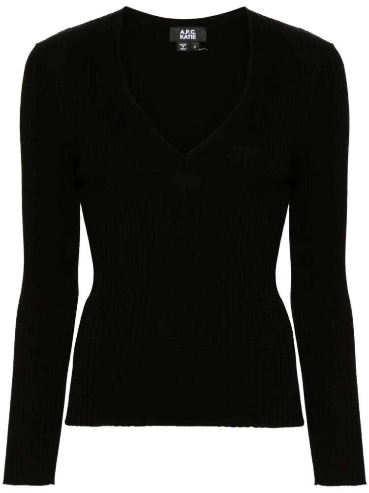 A.P.C. Camille chunky-ribbed jumper - Black Cover