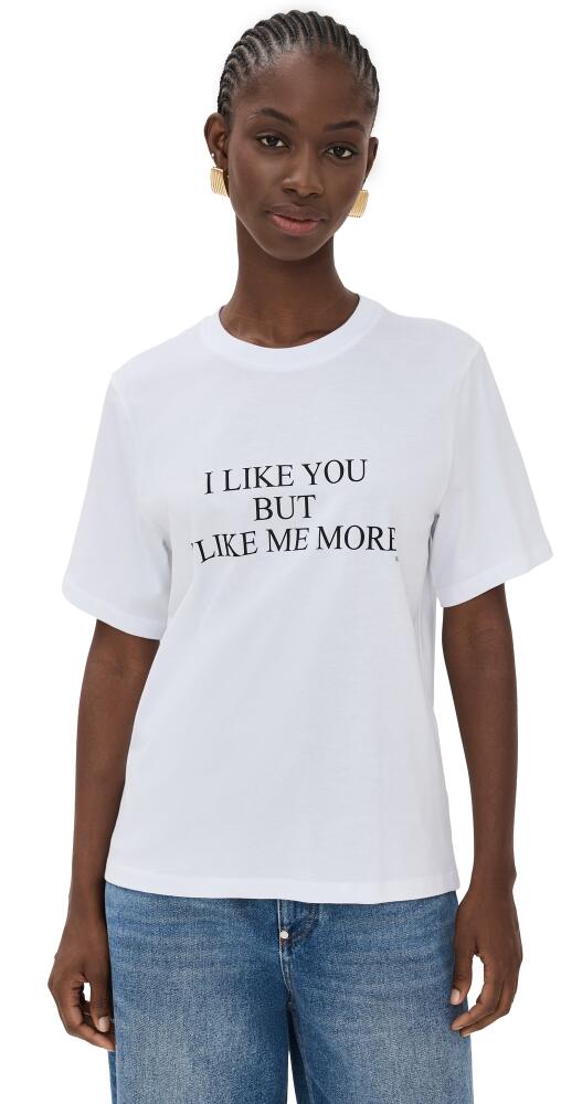 Victoria Beckham I Like You But I Like Me More Slogan Tee White Cover