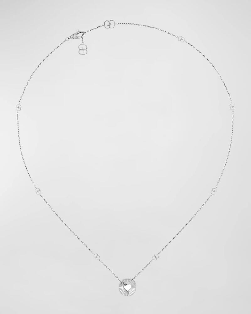 Gucci 18k White Gold Icon Heart Necklace Cover