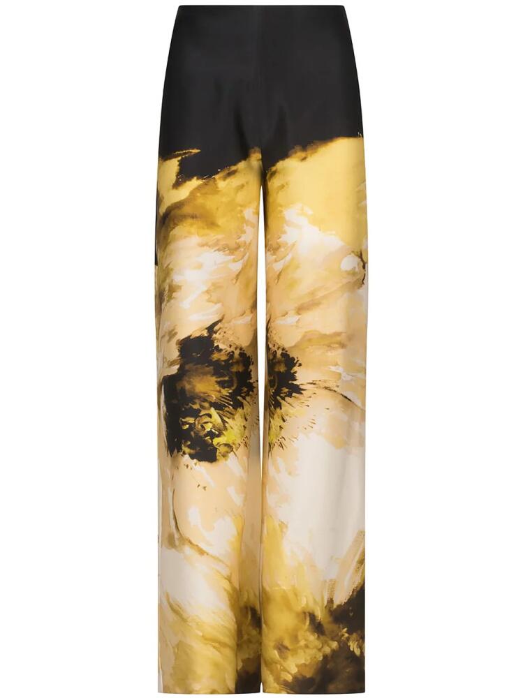 Silvia Tcherassi Andie peony-print palazzo pants - Gold Cover