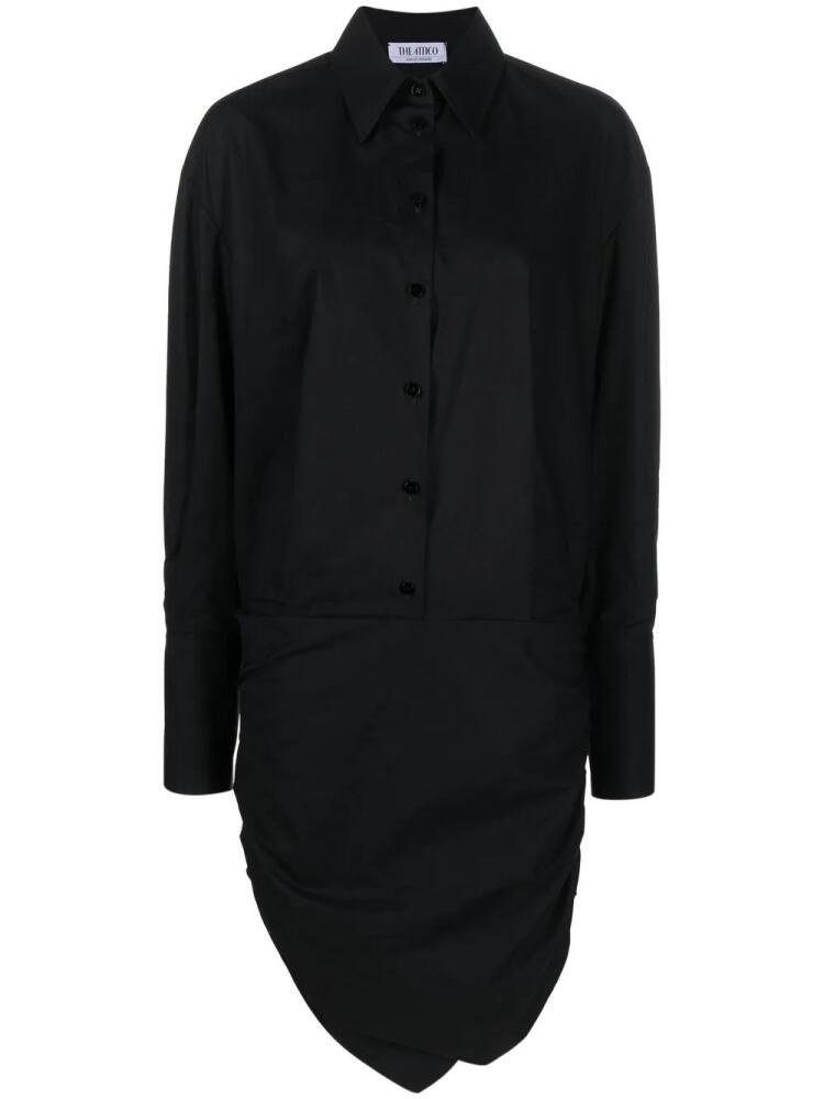 The Attico asymmetric-hem shirt dress - Black Cover