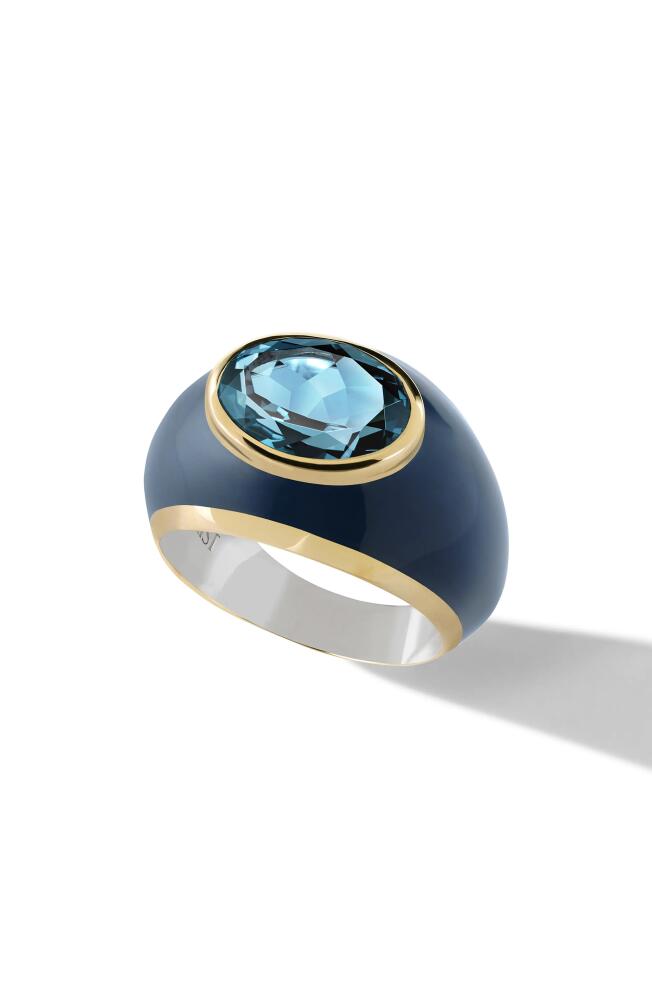 Cast The Highlight Dome Ring - Blue Topaz in Navy Cover