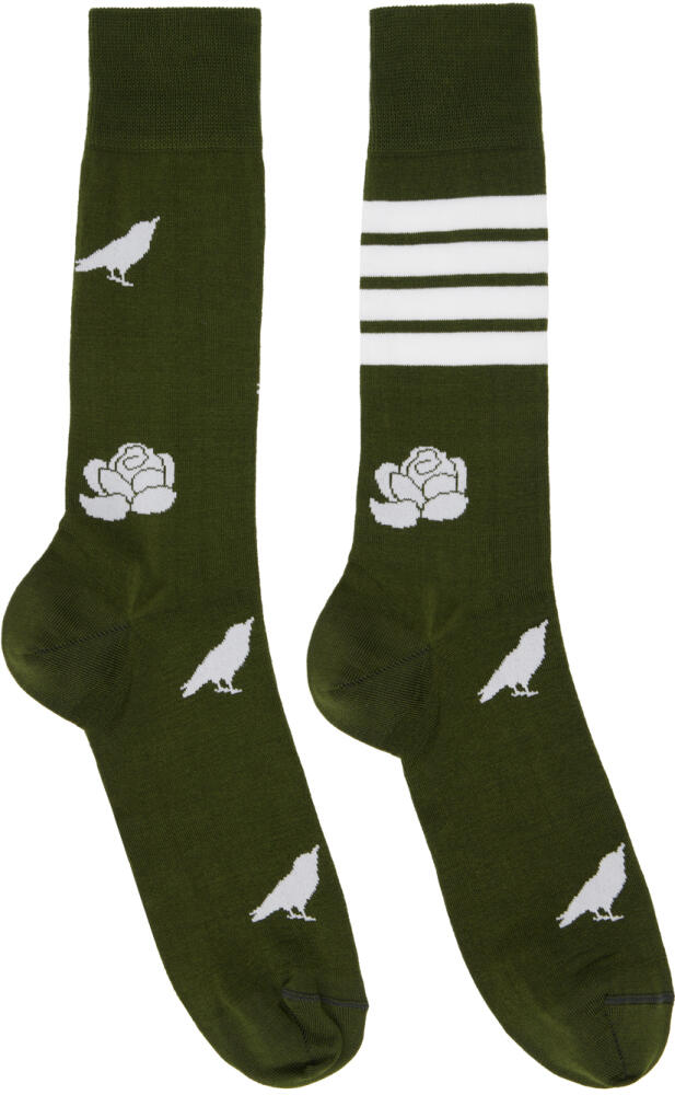 Thom Browne Green Jacquard Socks Cover