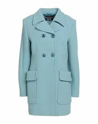 Boutique Moschino Woman Coat Sky blue Wool, Polyamide Cover