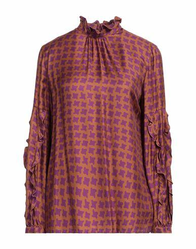 Caliban Woman Top Camel Viscose, Silk Cover