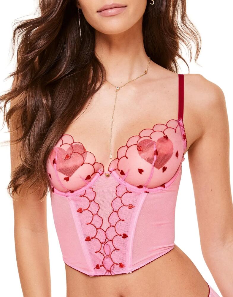 Adore Me Caroline Unlined Cropped Bustier in Medium Pink Cover