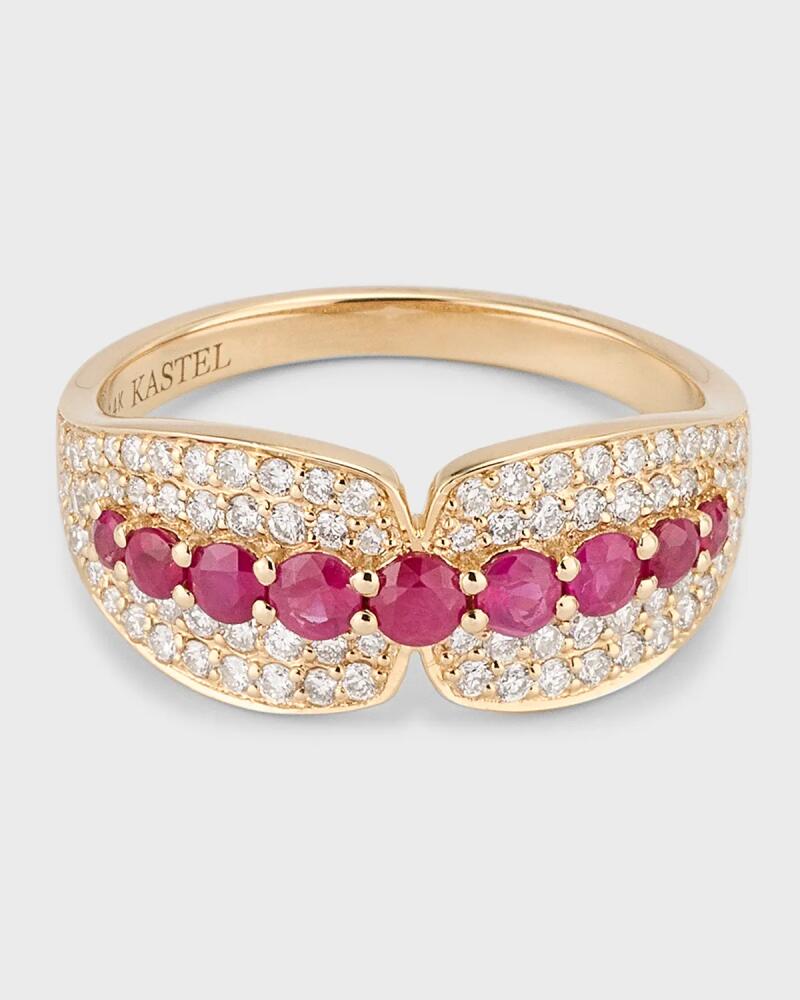 Kastel Jewelry 14K Albi Ruby and Diamond Band Ring, Size 7 Cover