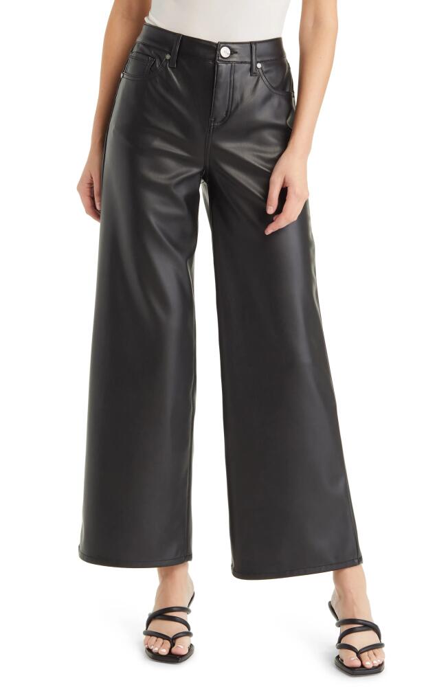 1822 Denim Faux Leather Wide Leg Pants in Black Cover