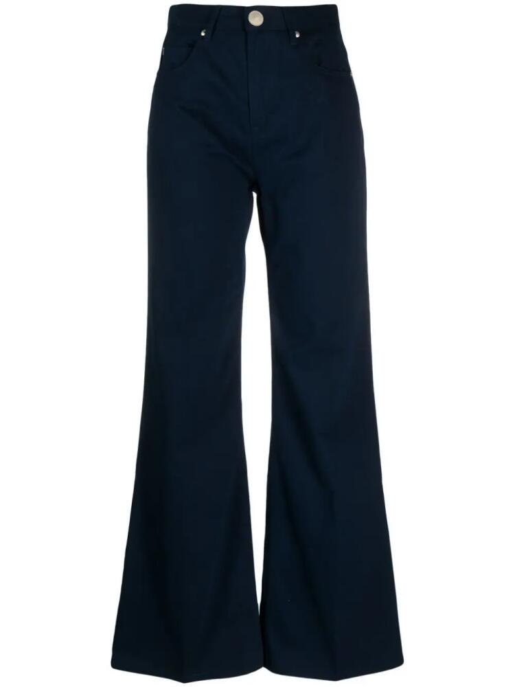 AMI Paris high-waist flared trousers - Blue Cover