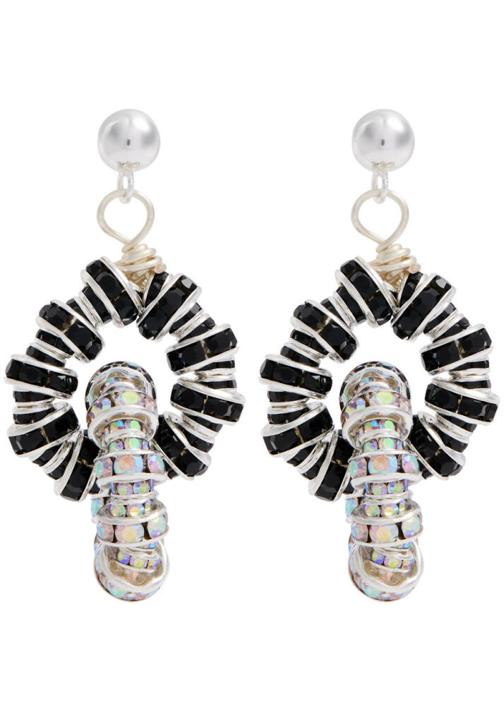 Pearl Octopuss.y Tiny Tires Embellished Earrings - Black And Silver Cover