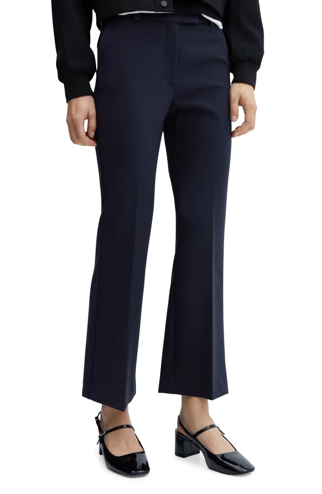 MANGO Flare Leg Ankle Pants in Navy Cover