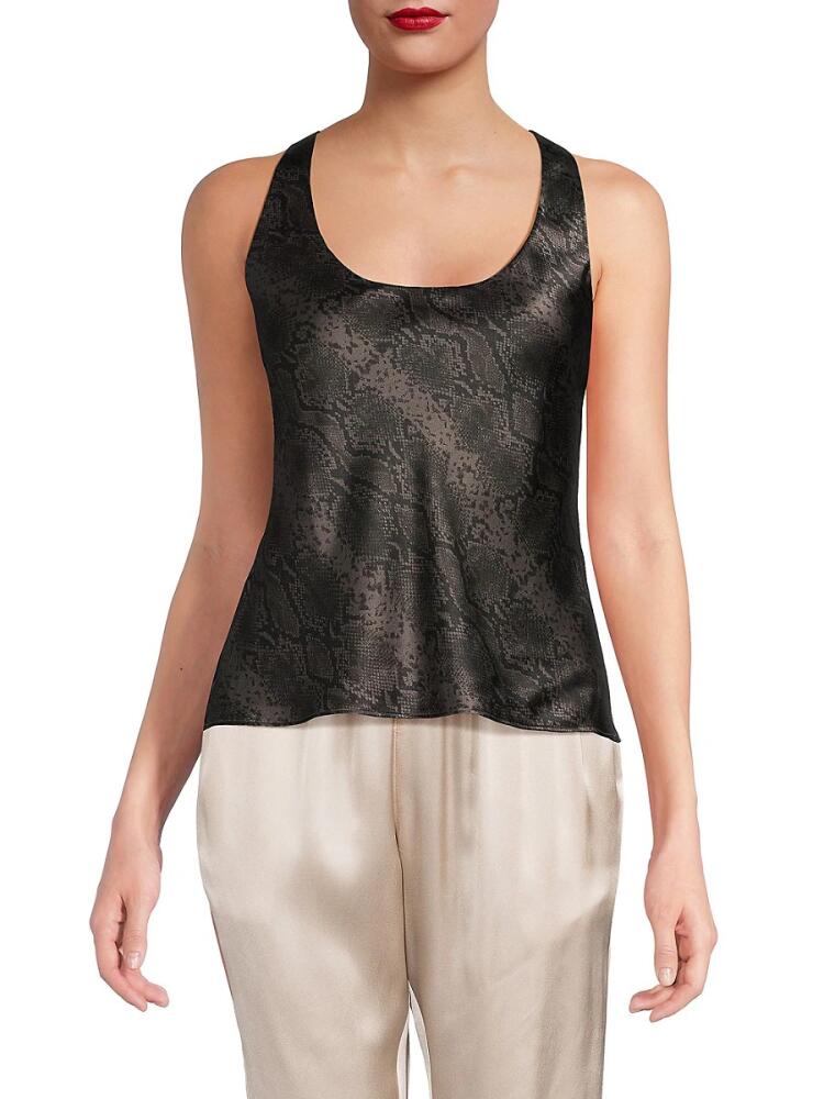 Cami NYC Women's Andressa Python Print Silk Camisole - Dark Grey Cover