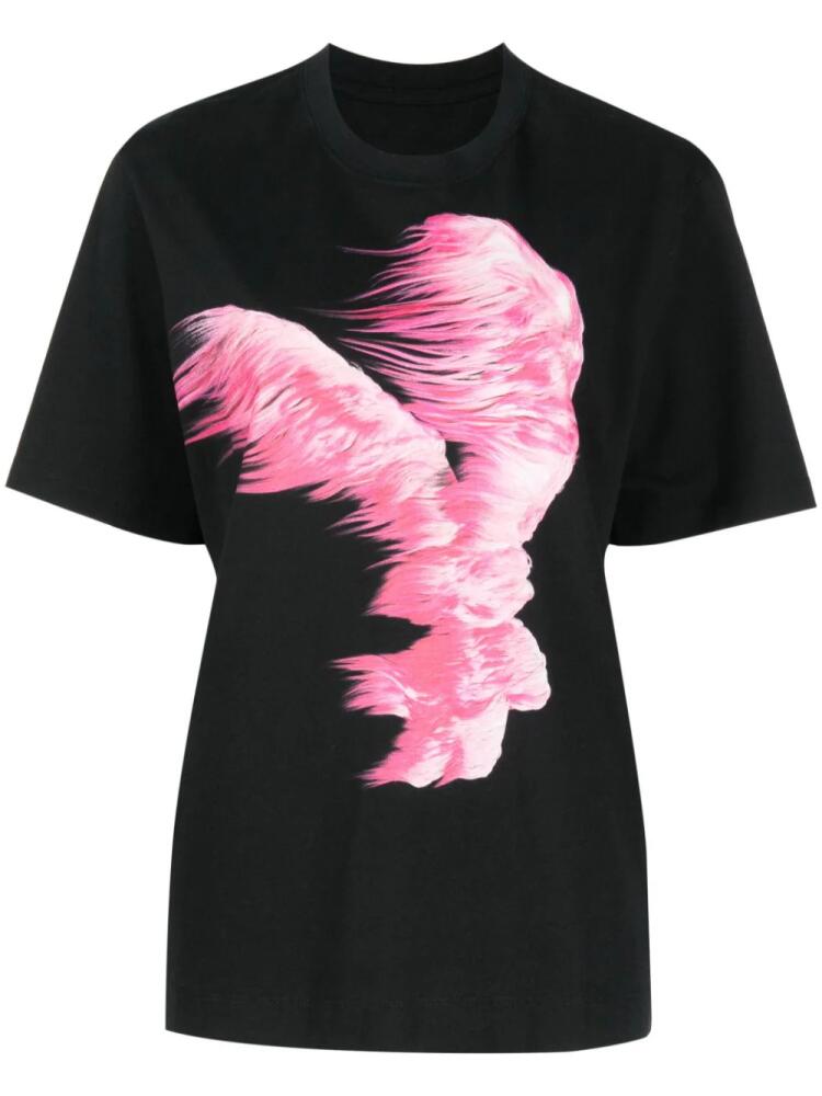 JNBY feather-print cotton T-shirt - Black Cover