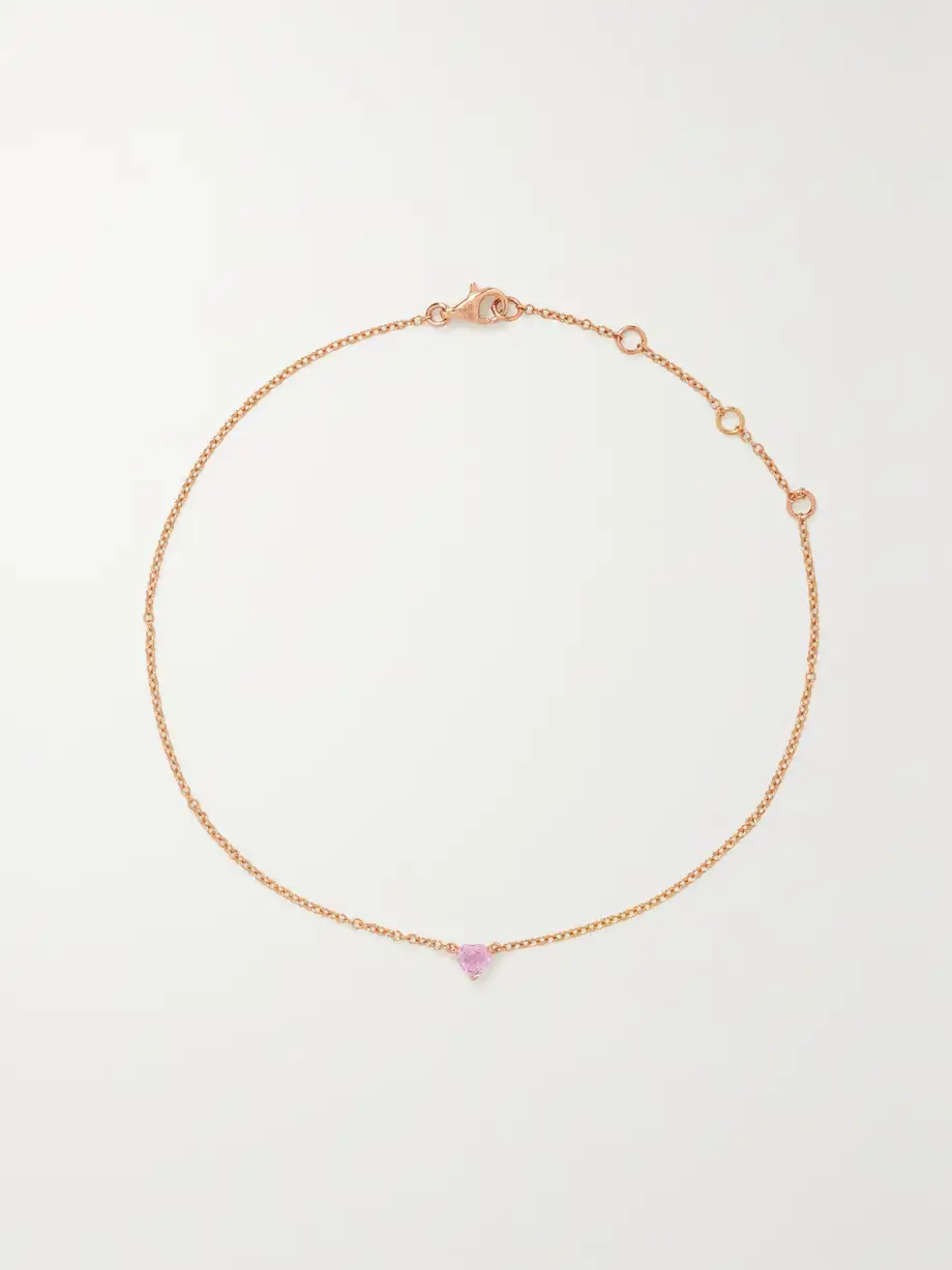 SHAY - 18-karat Rose Gold Sapphire Anklet - One size Cover