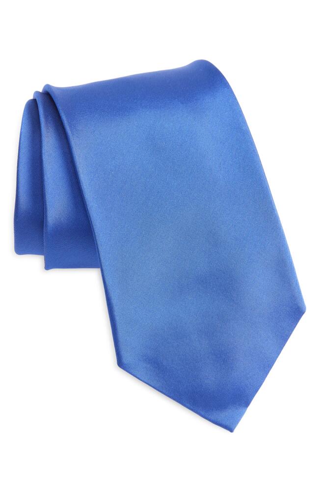 Ralph Lauren Purple Label Solid Silk Peau de Soie Tie in Blue Cover