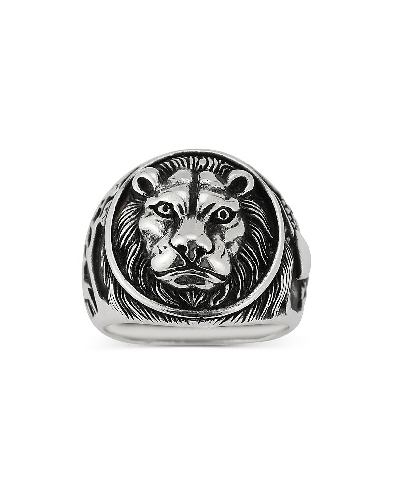 Milanesi And Co Sterling Silver Oxidized Lion Signet Ring Cover