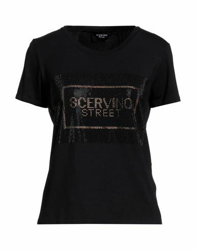 Scervino Woman T-shirt Black Viscose, Elastane Cover