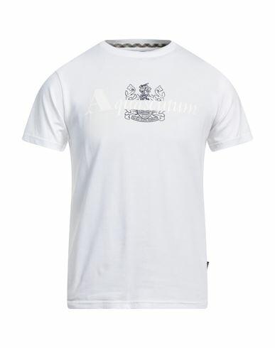 Aquascutum Man T-shirt White Cotton, Elastane Cover