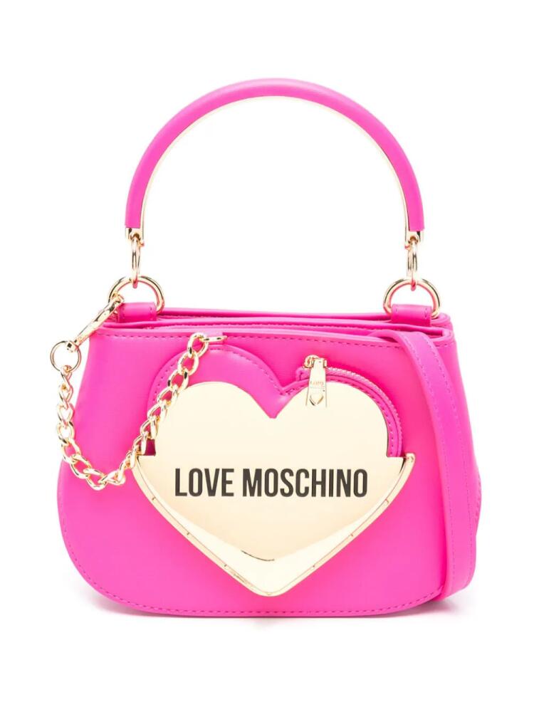 Love Moschino enamelled-logo mini tote bag - Pink Cover