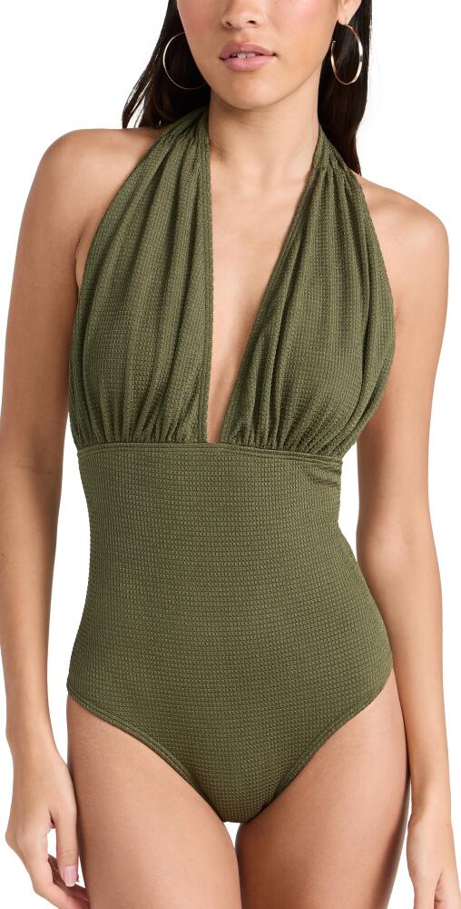 Shoshanna Halter One Piece Olive Cover