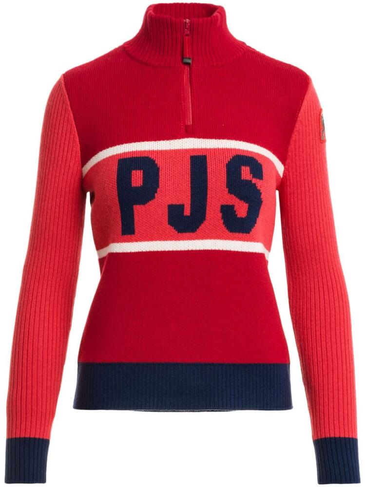 Parajumpers intarsia-knit logo jumper - Red Cover