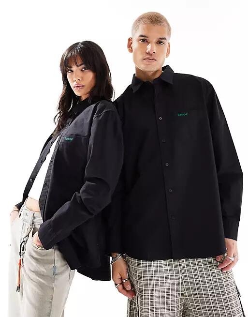 Barbour x ASOS unisex Jazz shirt in black Cover