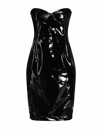 Kontatto Woman Mini dress Black Polyester, Elastane Cover